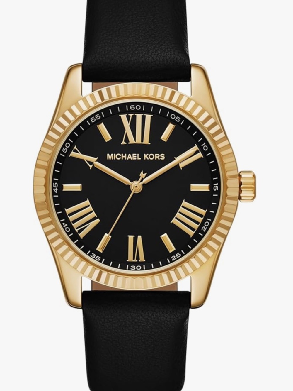 Michael Kors Gold-Tone Lexington Leather strap Stainless Steel Watch Case